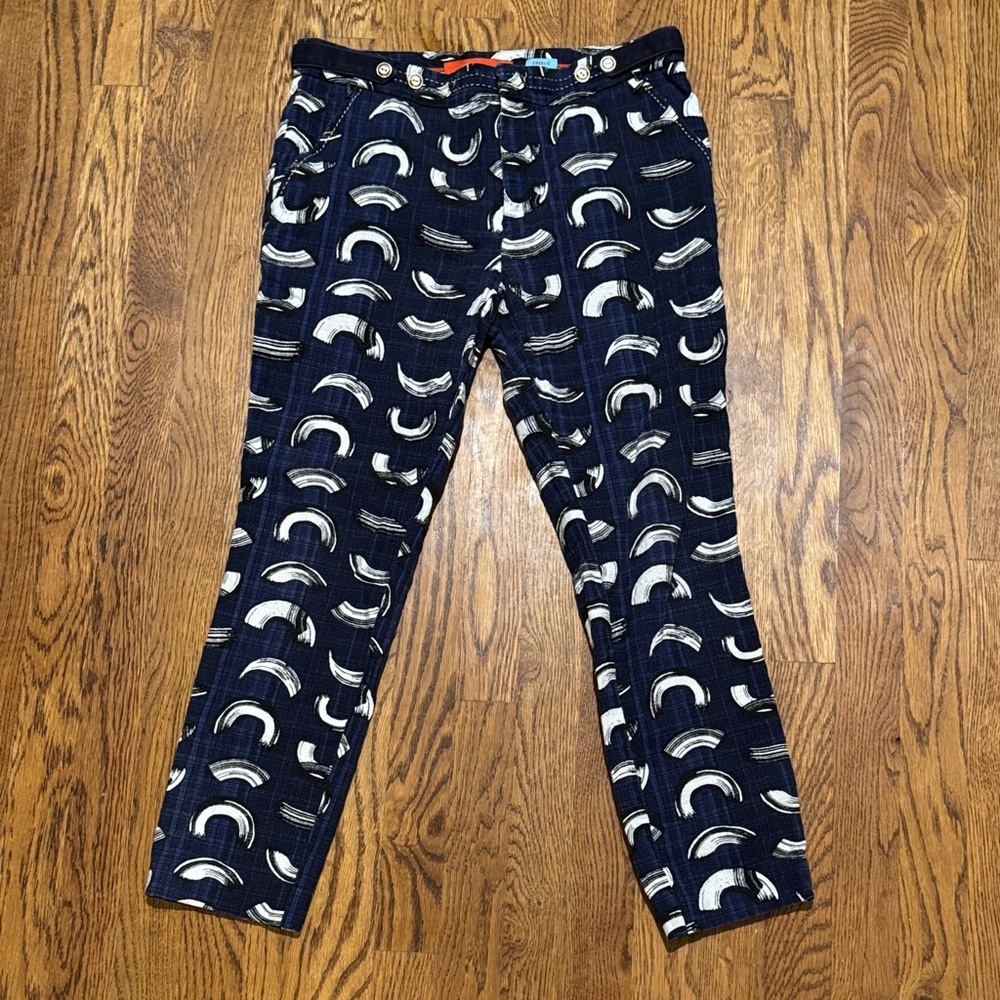 Cartonnier Anthropologie Charlie Trouser Women’s Navy and White Pants size 6